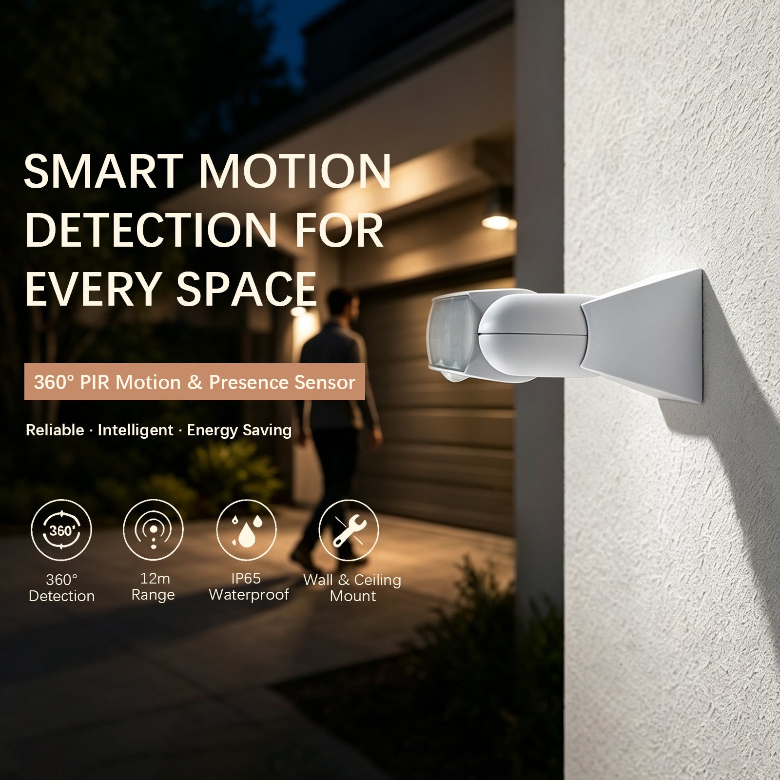 Smart IR Motion Sensor Switch | 360° Detection | 1200W | 12m Range