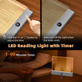 CHOUDAO TECH 2-in-1 LED Book & Night Lamp – Single Amber Light, Eye-Care Mode, Timer Function, USB Rechargeable, Built-in Battery, Rectangular Design, Portable Indoor Lighting for Bedroom & Travel