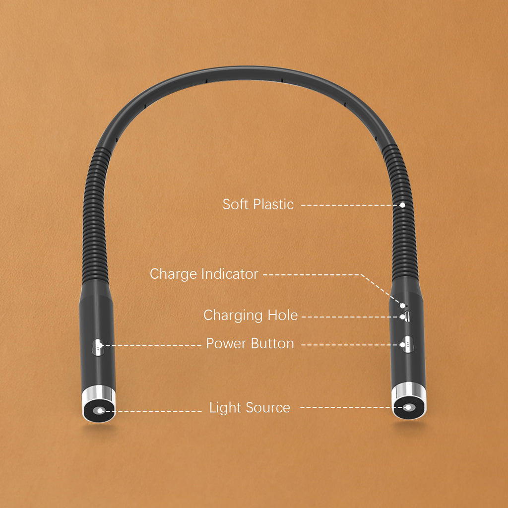 LED Neck Reading Light, 3-Color & 9-Brightness Adjustable Bendable Neck Light, USB Rechargeable Book Light for Reading in Bed, Knitting, Crochet, Camping, Working, Book Lovers Gifts