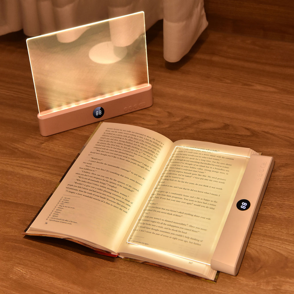 LED Book Light and Night Light 2 in 1, 3 Color Temperatures & Stepless Dimming, USB Rechargeable Reading Light with Timer for Night Reading