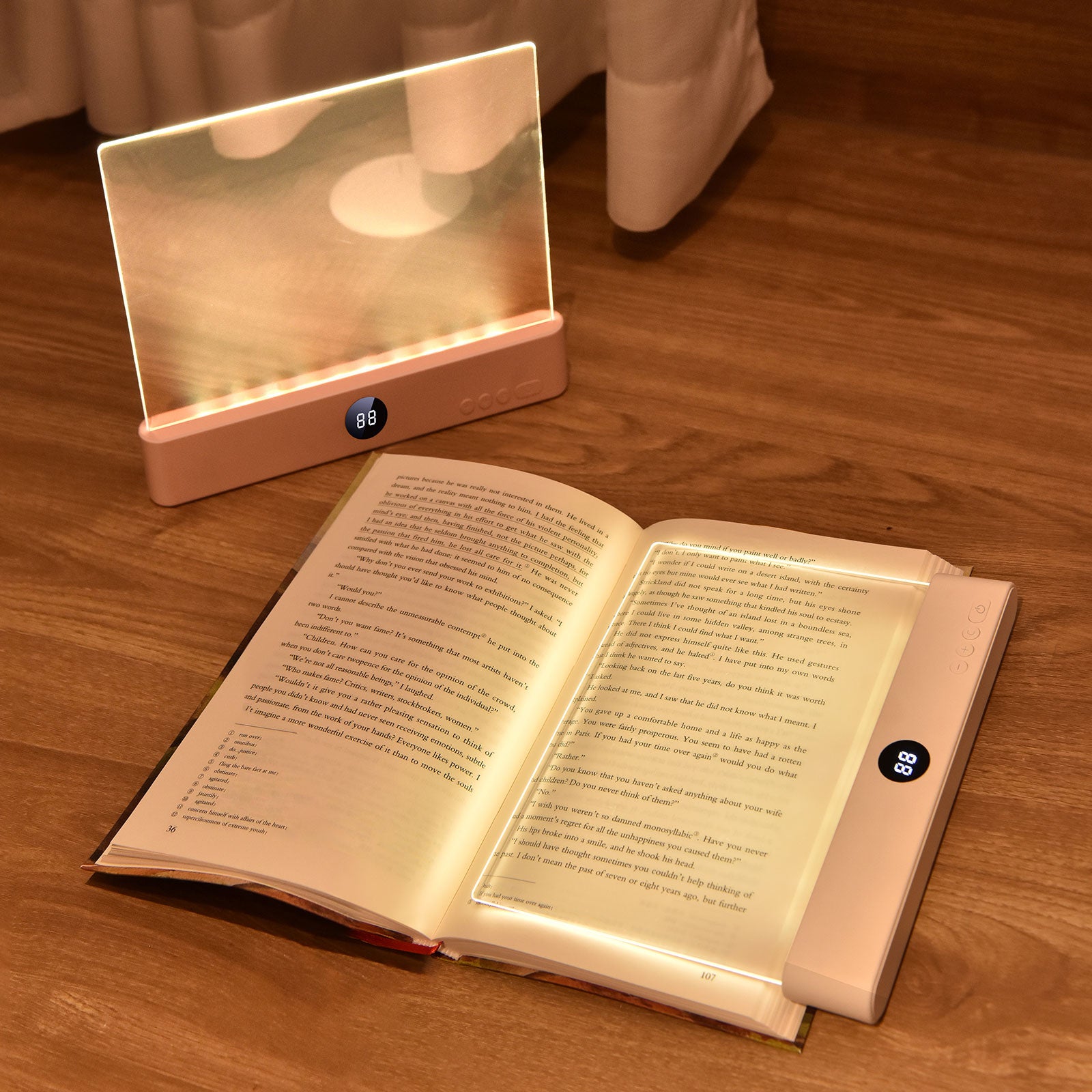 LED Book Light and Night Light 2 in 1, 3 Color Temperatures & Stepless Dimming, USB Rechargeable Reading Light with Timer for Night Reading