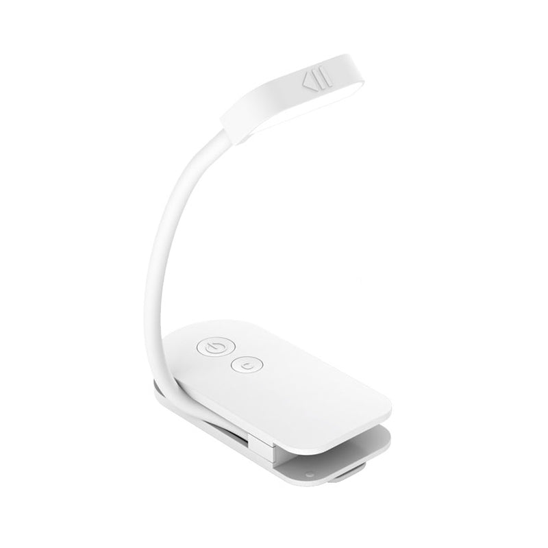 Portable LED Clip Reading Light | 360° Gooseneck + Clip Hands-Free, 3-Color 3-Brightness, USB Pocket Design for Night/Camping/Travel (Black)